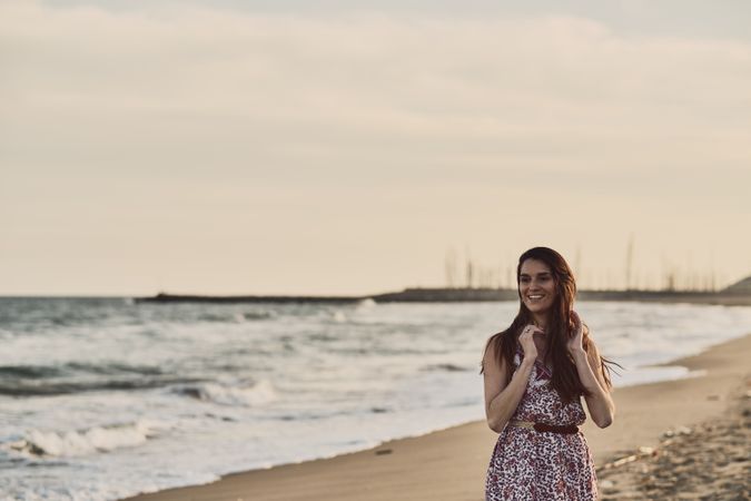 Woman with dress at the beach