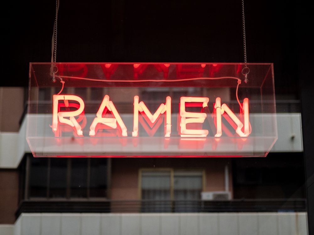 Neon signboard ramen
