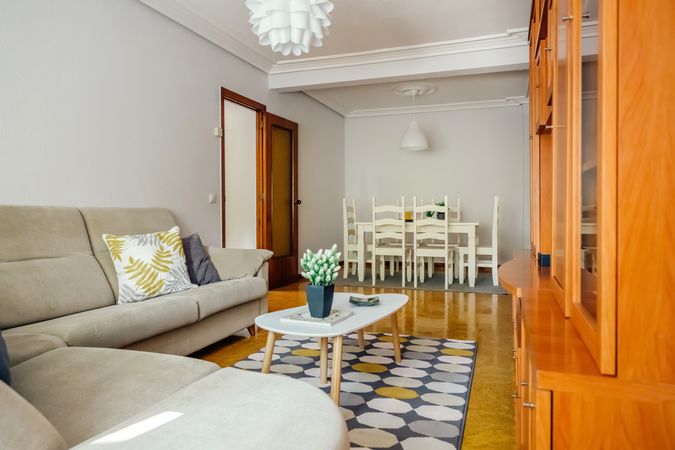 Interior of dinning room and living room