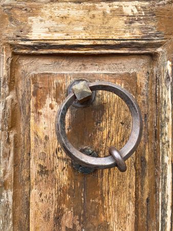 Patmian knocker close up of iron ring