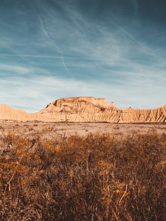 Picturesque sandy cliffs in sunlight