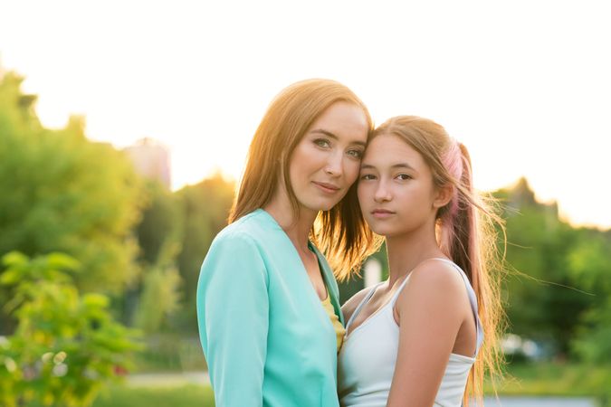 Mom And Teen Daughter Outdoor