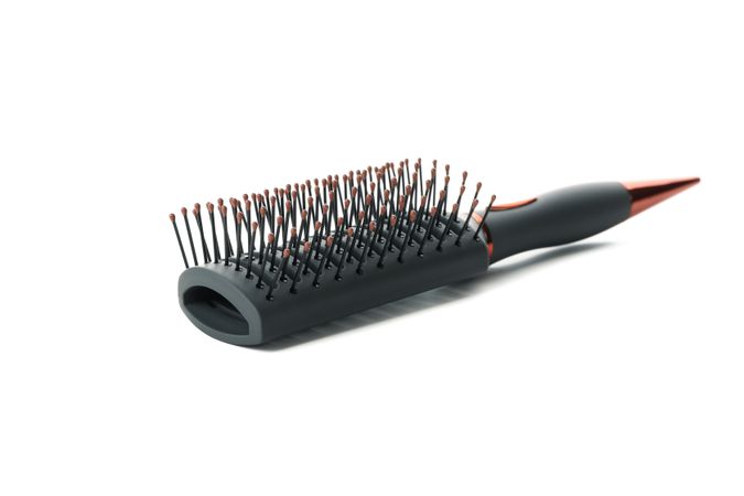 hair brush isolated on plain background