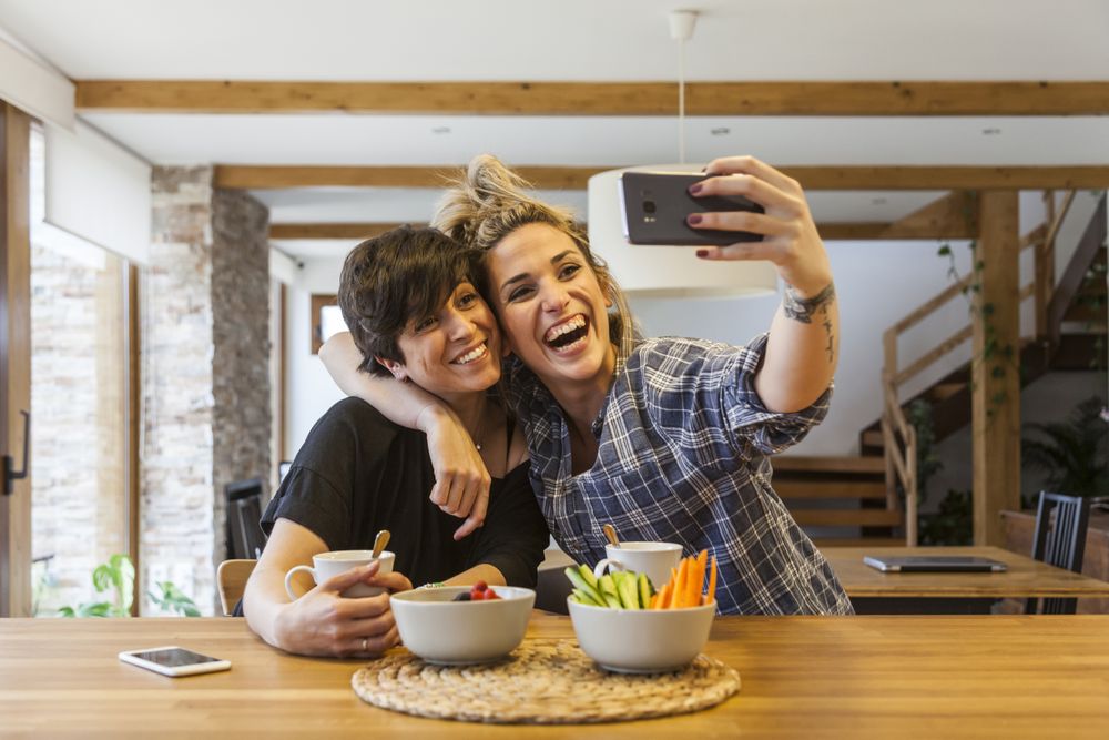 two women at home