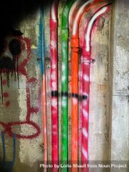 Pipes colorfully spray painted 4NEEO2