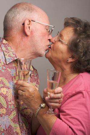 Happy Mature Couple Kissing