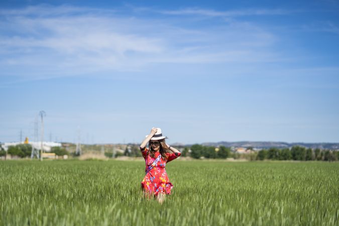 Woman standing in field