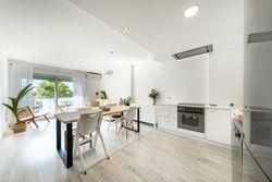 Interior of modern kitchen in light color