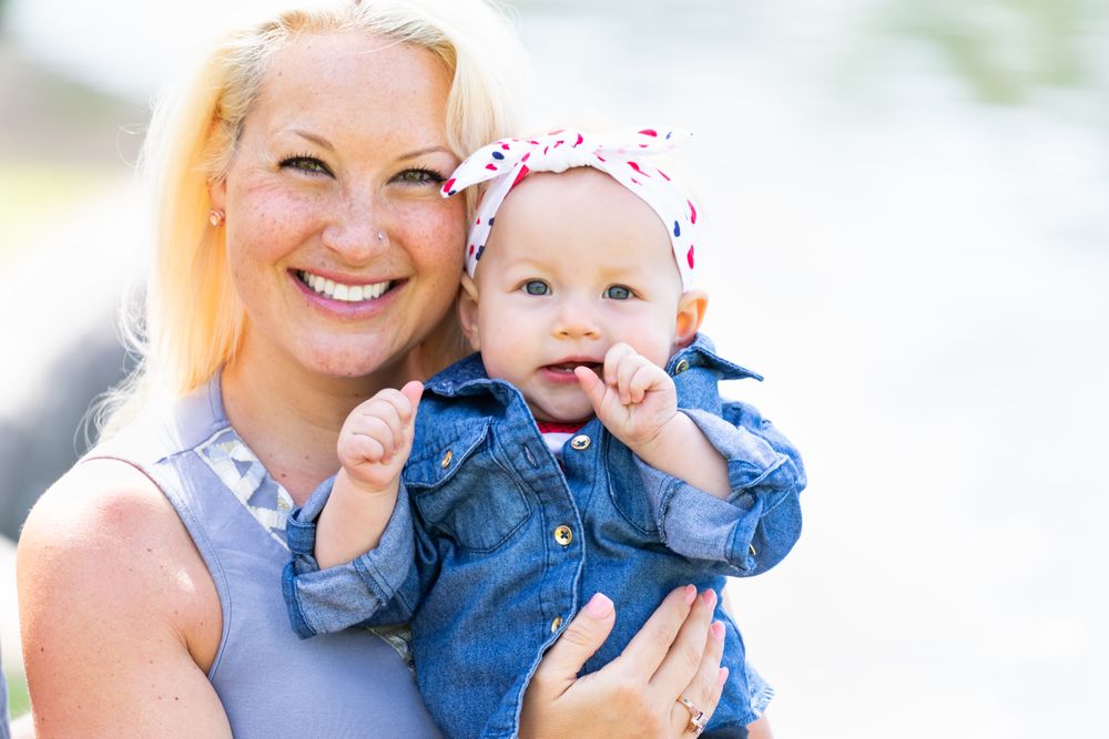 Young Mother and Daughter At The Park