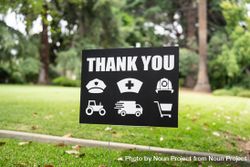 Thank you yard sign in grass for essential workers 5qkJob