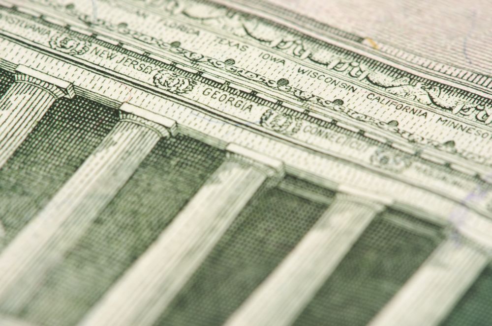 Macro of Five Dollar Bill Back