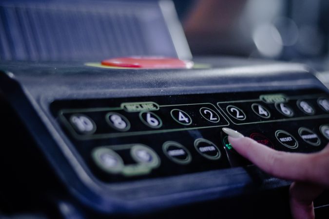Setting the pace for fitness: Entering workout metrics on treadmill