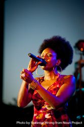 Los Angeles, CA, USA - July 12, 2012: Portrait of Nailah Porter singing 4OL8ab