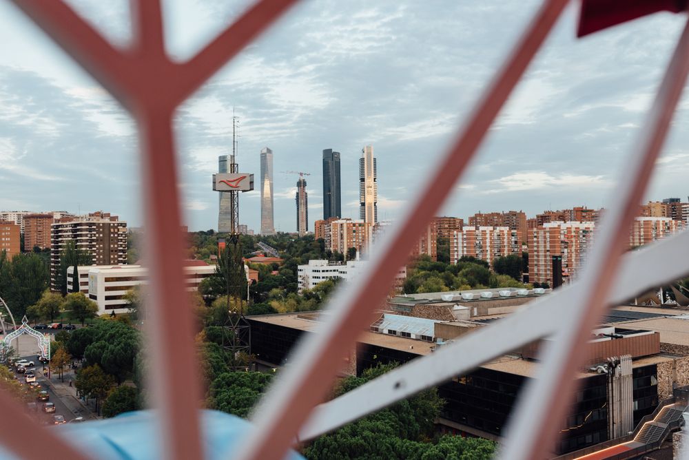Modern cityscape from Ferris wheel