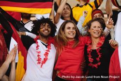 German football team supporters enjoying during a live match at stadium 4MoDz0