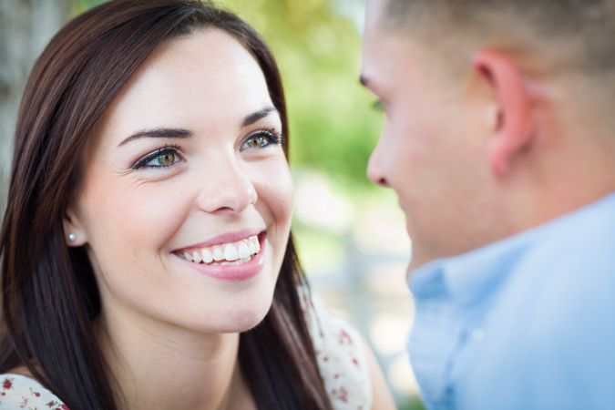 Happy Romantic Couple in the Park.