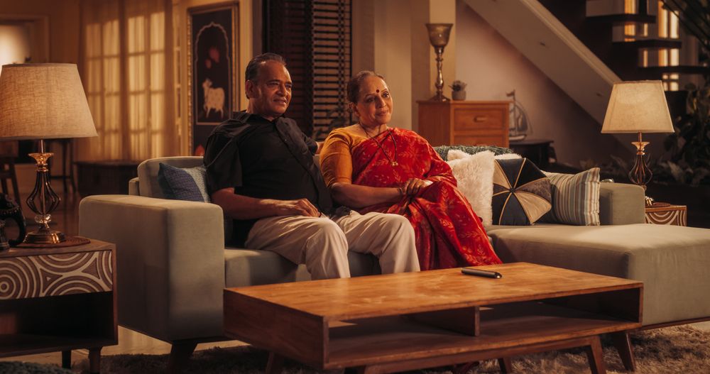 Blessed Love: Mature Couple Enjoying a Quiet Evening at Home