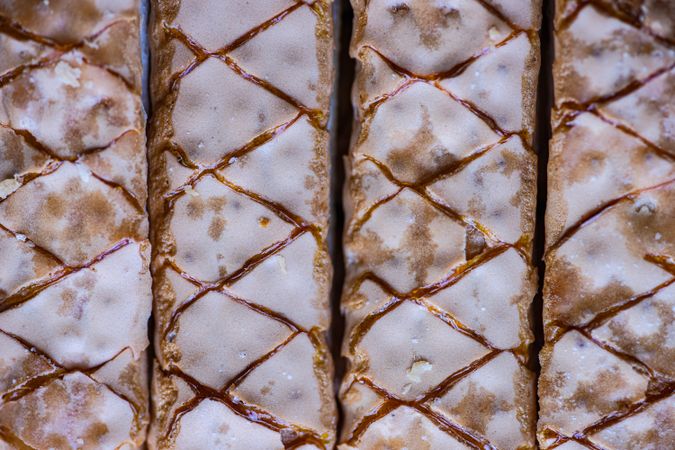 Textured fresh baked puff pastry