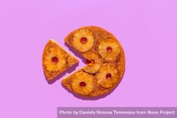 Pineapple tart isolated on a purple background 4Mda15
