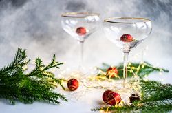 Champagne glass and decoration