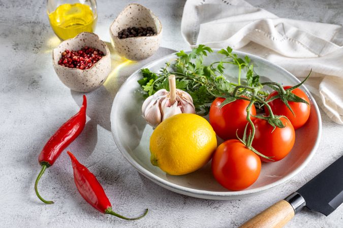 Ingredients for cooking on the table