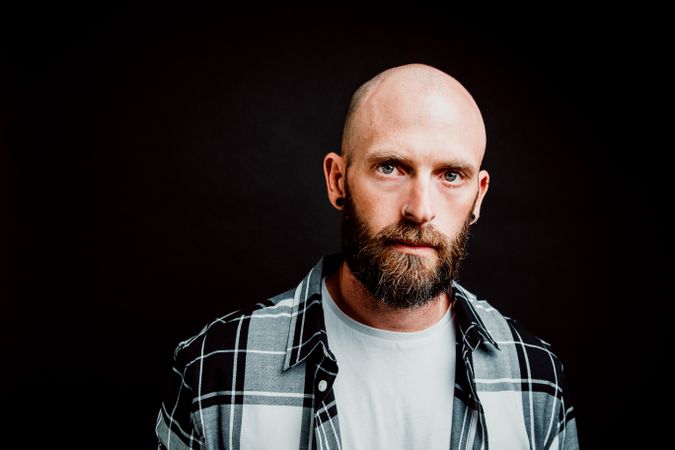 Young bald man