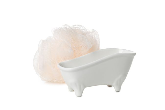 Concept of bathroom accessories, isolated on plain background