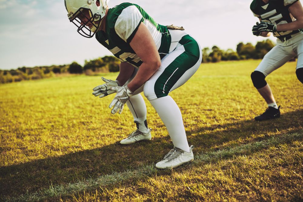 Football players during practice