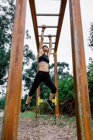 Female athlete doing monkey exercises