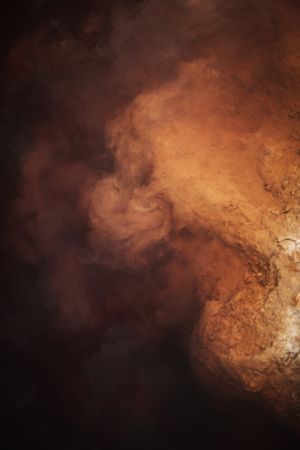 Smoke over water in brown light