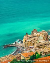 High angle view of Camogli in Italy bx8kab