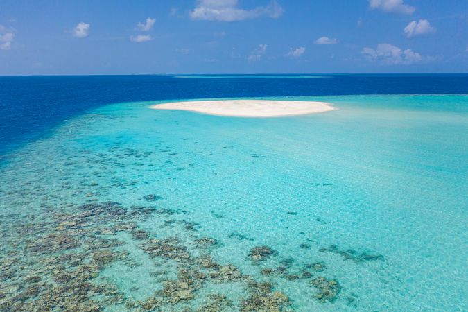 Clear blue water in the Maldives