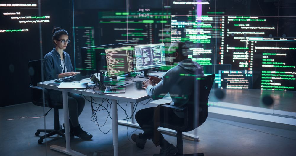 Male and Female Programmers Creating Innovative Software, Fixing Bugs