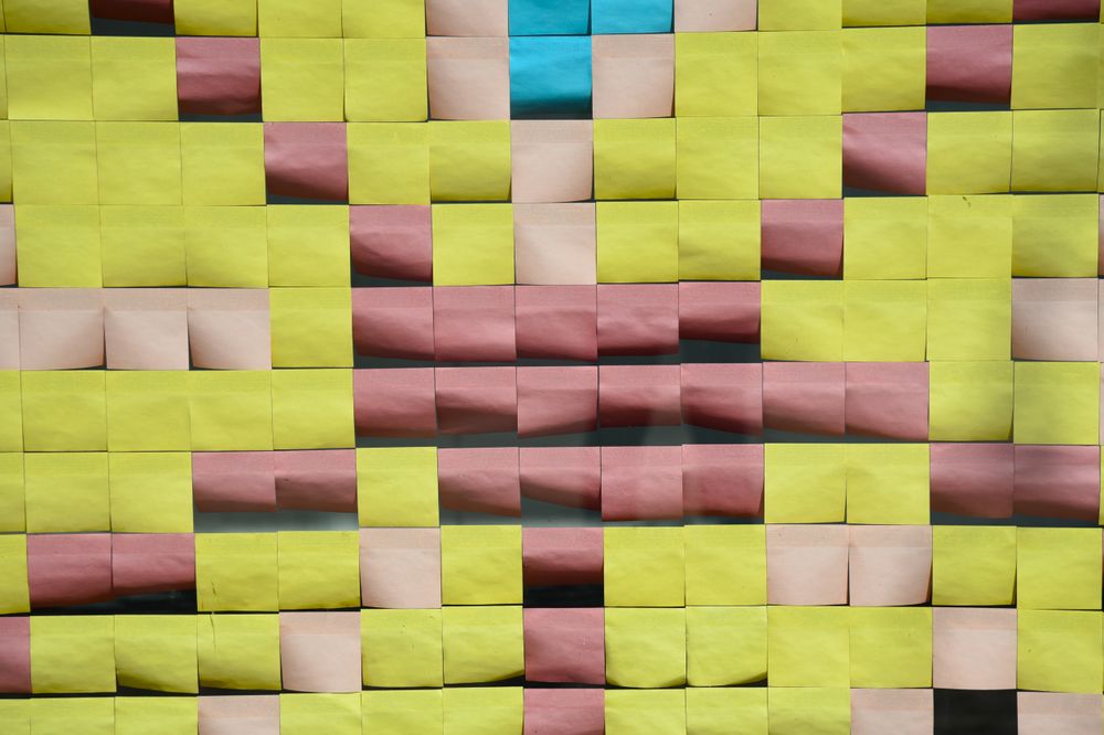 A wall of sticky notes