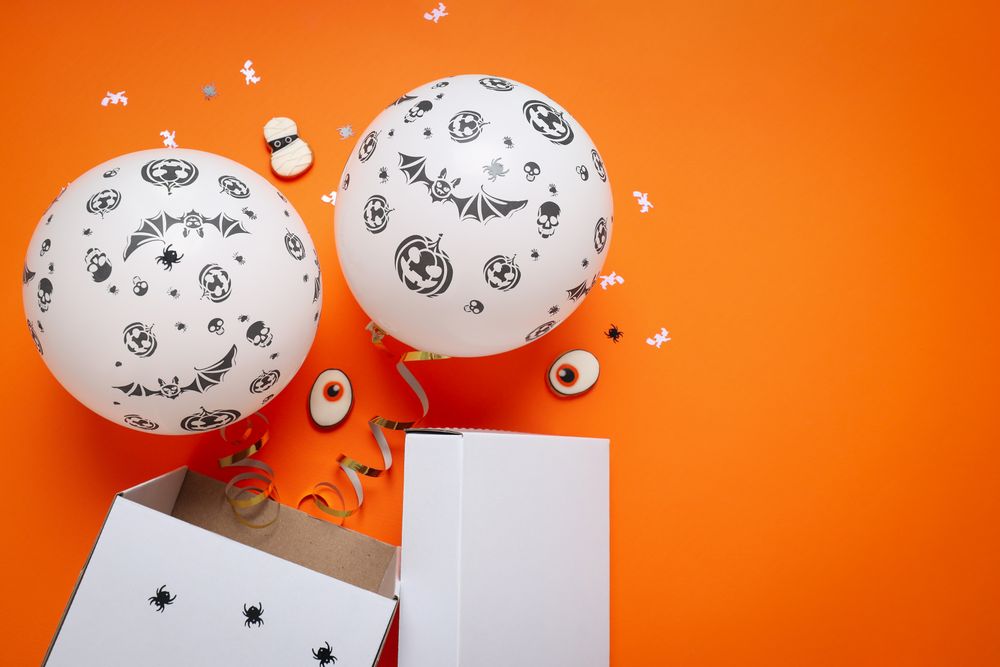 Concept of Halloween, Halloween balloon, space for text
