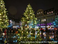 Large tree in center of Strasbourg Christmas market 4MXLy5