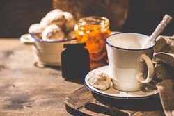 Tea time with tea and cookie