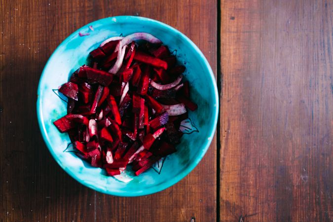 Bowl with healthy beetroot salad
