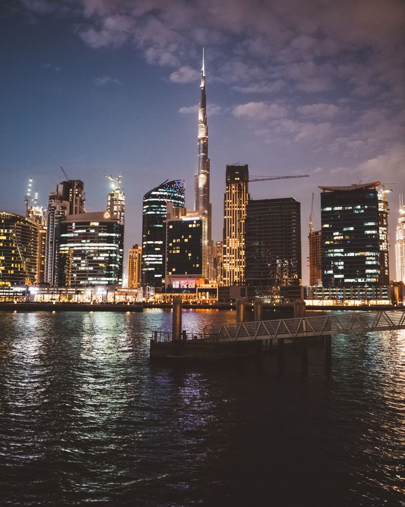 Seafront of modern metropolis