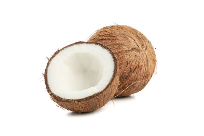 Coconut isolated on plain background. Tropical fruit
