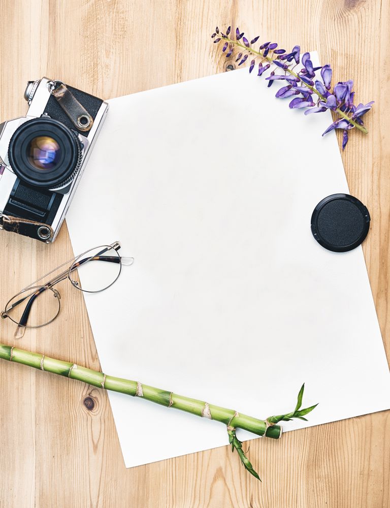Blank sheet on the table