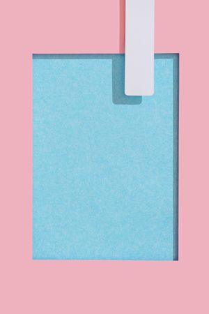 Top view paper swimming pool of pink and blue with diving board
