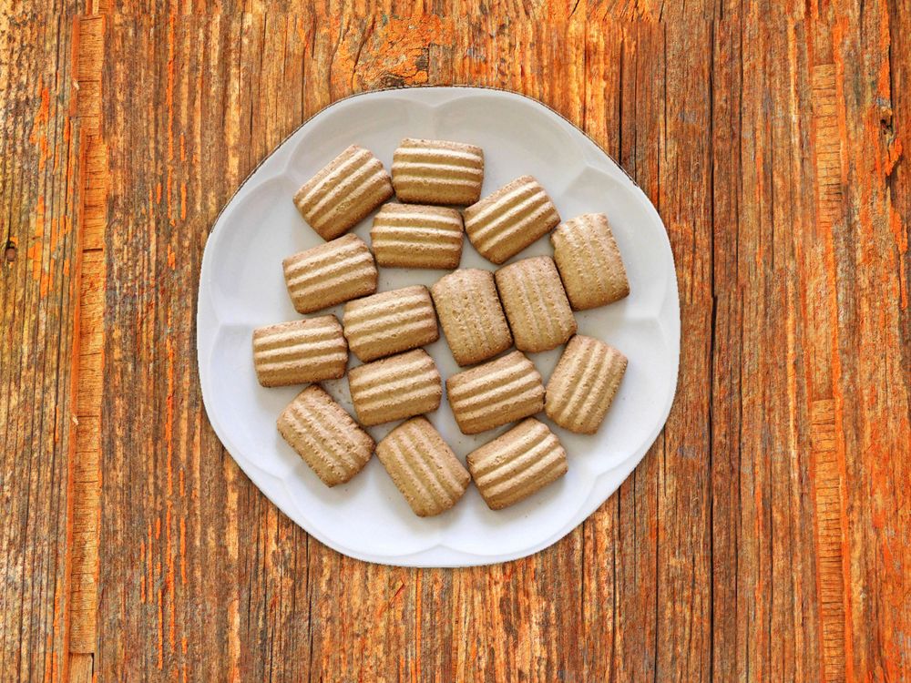 Cookies On The Wooden Background