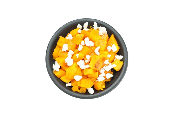 Baked pumpkin isolated on blank background
