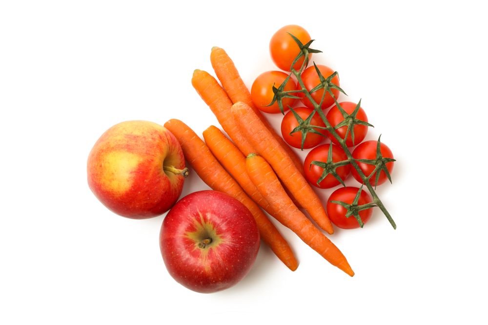 Set of protein vegan products, isolated on plain background, top view