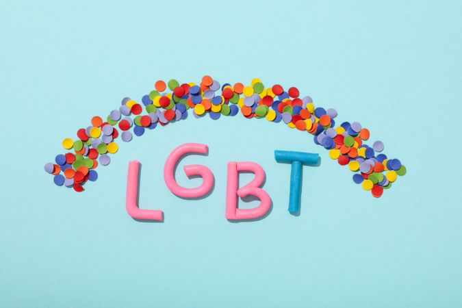 Pride parade concept, word on light background.