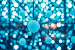 Garlands with blue lights