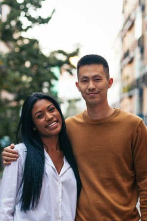 Portrait of an interracial couple