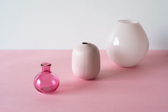 Minimalist art decor vases in a cardboard