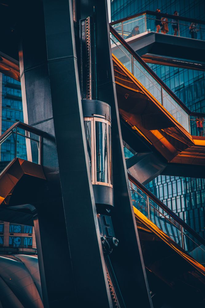 Escalator in a building